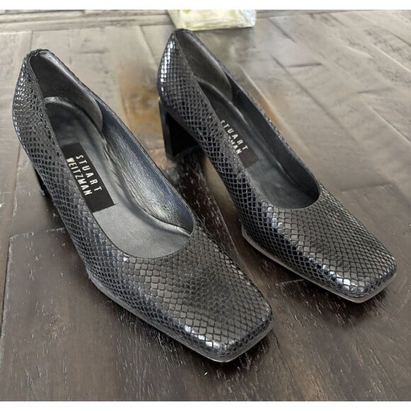 Stuart Weitzman Black Textured Heels - Picture 8 of 15